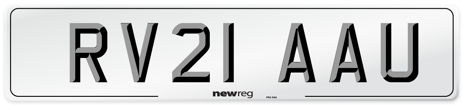 RV21 AAU Number Plate from New Reg